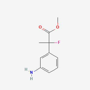 molecular formula C10H12FNO2 B8277805 Methyl 2-(3-aminophenyl)-2-fluoropropanoate 