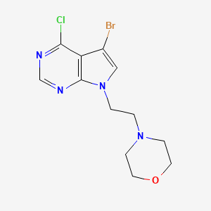 molecular formula C12H14BrClN4O B8277877 5-bromo-4-chloro-7-[2-(4-morpholinyl)ethyl]-7H-pyrrolo[2,3-d]pyrimidine 