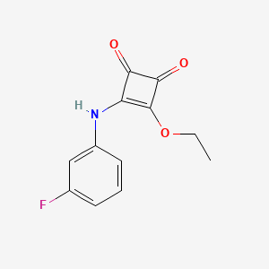 molecular formula C12H10FNO3 B8277895 3-Ethoxy4-(3-fluoro-phenylamino)-cyclobut-3-ene-1,2-dione 
