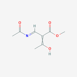 molecular formula C8H11NO4 B8277926 Methyl 2-acetylaminomethylene-3-oxobutanoate 