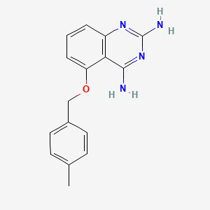 molecular formula C16H16N4O B8277938 5-[(4-Methylbenzyl)oxy]quinazoline-2,4-diamine 