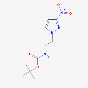 molecular formula C10H16N4O4 B8278082 tert-Butyl 2-(3-Nitro-1H-pyrazol-1-yl)ethylcarbamate 