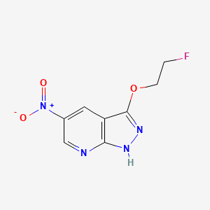 molecular formula C8H7FN4O3 B8278087 3-(2-fluoroethoxy)-5-nitro-1H-pyrazolo[3,4-b]pyridine 