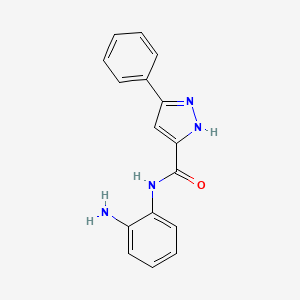 molecular formula C16H14N4O B8278107 N-(2-aminophenyl)-3-phenyl-1H-pyrazole-5-carboxamide 