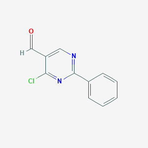 molecular formula C11H7ClN2O B8278116 4-Chloro-2-phenylpyrimidine-5-carbaldehyde 