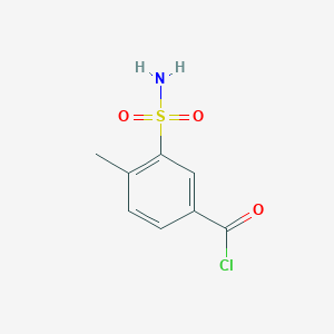 molecular formula C8H8ClNO3S B8278132 4-Methyl-3-sulfamoyl-benzoyl chloride 