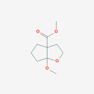 molecular formula C10H16O4 B8278282 1-Methoxy-5-methoxycarbonyl-2-oxabicyclo[3.3.0]octane 