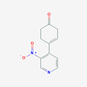 molecular formula C11H10N2O3 B8278287 4-(3-Nitropyridin-4-yl)cyclohex-3-enone 