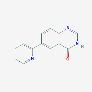 molecular formula C13H9N3O B8278346 6-(Pyridin-2-yl)quinazolin-4-ol 