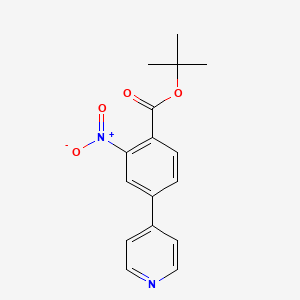 molecular formula C16H16N2O4 B8278369 Tert-butyl 2-nitro-4-(pyridin-4-yl)benzoate 