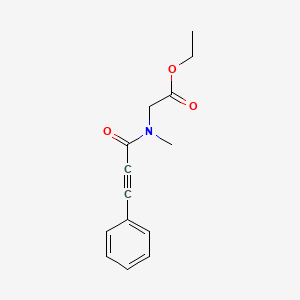 molecular formula C14H15NO3 B8278401 ethyl 2-(N-methyl-3-phenylprop-2-ynoylamino)acetate 