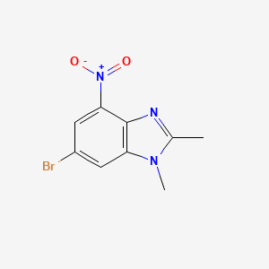 molecular formula C9H8BrN3O2 B8278448 6-bromo-1,2-dimethyl-4-nitro-1H-benzimidazole 