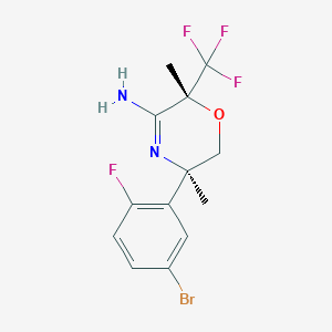 rel-(2R,5R)-5-(5-Bromo-2-fluorophenyl)-2,5-dimethyl-2-(trifluoromethyl)-5,6-dihydro-2H-1,4-oxazin-3-amine