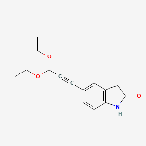 molecular formula C15H17NO3 B8278535 5-(3,3-Diethoxyprop-1-ynyl)indolin-2-one 