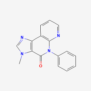 molecular formula C16H12N4O B8278556 4H-Imidazo(4,5-c)(1,8)naphthyridin-4-one, 3,5-dihydro-3-methyl-5-phenyl- CAS No. 139360-51-3