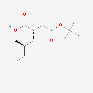 molecular formula C14H26O4 B8278580 (2S,4R)-4-methyl-2-[2-[(2-methylpropan-2-yl)oxy]-2-oxoethyl]heptanoic acid 