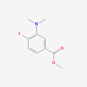 molecular formula C10H12FNO2 B8278618 Methyl 3-(dimethylamino)-4-fluorobenzoate 