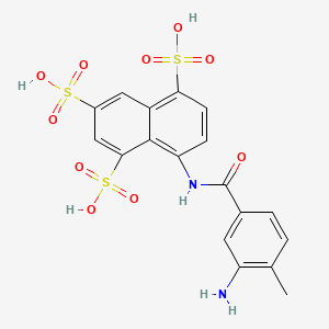 molecular formula C18H16N2O10S3 B8278642 8-(3-Amino-4-methyl-benzoylamino)-naphthalene-1,3,5-trisulfonic acid 
