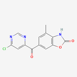 molecular formula C13H8ClN3O3 B8278649 6-(6-chloropyrimidine-4-carbonyl)-4-methyl-3H-benzoxazol-2-one 