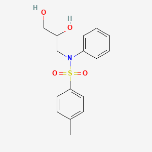 molecular formula C16H19NO4S B8278707 N-(2,3-Dihydroxypropyl)-4-methyl-N-phenylbenzene-1-sulfonamide CAS No. 87472-05-7