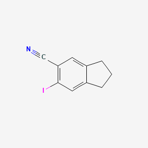 molecular formula C10H8IN B8278746 6-Iodoindane-5-carbonitrile CAS No. 944280-08-4