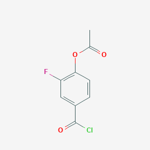 molecular formula C9H6ClFO3 B8278751 4-Acetoxy-3-fluorobenzoyl chloride 