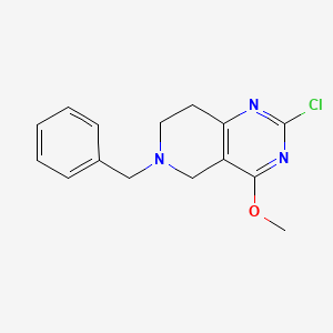 molecular formula C15H16ClN3O B8278755 6-Benzyl-2-chloro-4-methoxy-5,6,7,8-tetrahydropyrido[4,3-d]pyrimidine 