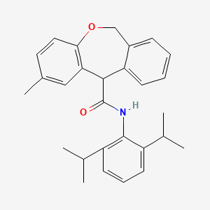 molecular formula C28H31NO2 B8278778 6,11-Dihydro-N-(2,6-diisopropylphenyl)-2-methyl-dibenz(b,e)oxepin-11-carboxamide CAS No. 144169-96-0