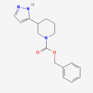 molecular formula C16H19N3O2 B8278785 benzyl 3-(1H-pyrazol-5-yl)piperidine-1-carboxylate 