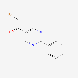 molecular formula C12H9BrN2O B8278827 2-Bromo-1-(2-phenylpyrimidin-5-yl)ethanone 