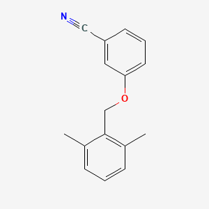 molecular formula C16H15NO B8278880 3-(2,6-Dimethylbenzyloxy)benzonitrile 