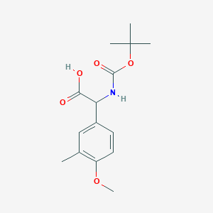 molecular formula C15H21NO5 B8278907 2-(4-Methoxy-3-methylphenyl)-2-[(2-methylpropan-2-yl)oxycarbonylamino]acetic acid 