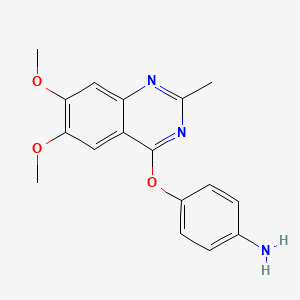 molecular formula C17H17N3O3 B8278936 4-(6,7-Dimethoxy-2-methyl-quinazolin-4-yloxy)-phenylamine 