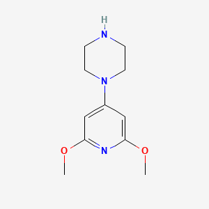 molecular formula C11H17N3O2 B8278961 1-(2,6-Dimethoxy-4-pyridyl)piperazine 
