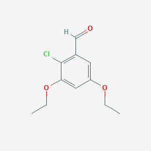 molecular formula C11H13ClO3 B8279040 2-Chloro-3,5-diethoxy-benzaldehyde 