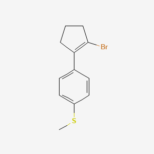 molecular formula C12H13BrS B8279047 1-(2-Bromocyclopenten-1-yl)-4-(methylthio)benzene 
