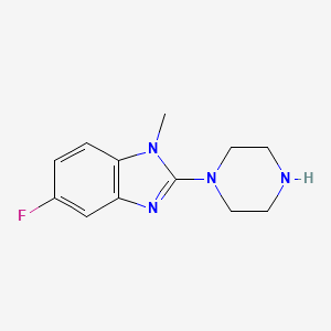 molecular formula C12H15FN4 B8279055 5-fluoro-1-methyl-2-piperazin-1-yl-1H-benzimidazole 