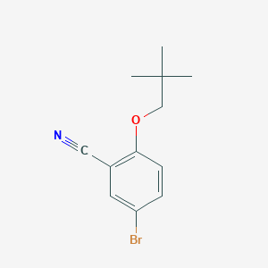 molecular formula C12H14BrNO B8279064 5-Bromo-2-(2,2-dimethylpropoxy)benzonitrile 