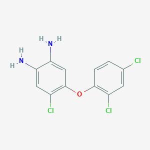 molecular formula C12H9Cl3N2O B8279074 4-Chloro-5-(2,4-dichlorophenoxy)benzene-1,2-diamine 