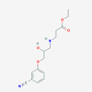 molecular formula C15H20N2O4 B8279096 ethyl N-[3-(3-cyanophenoxy)-2-hydroxypropyl]-3-aminopropanoate 