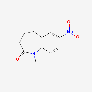 molecular formula C11H12N2O3 B8279100 1-Methyl-7-nitro-1,3,4,5-tetrahydrobenzo[b]azepin-2-one 