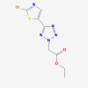 molecular formula C8H8BrN5O2S B8279123 ethyl [5-(2-bromo-1,3-thiazol-5-yl)-2H-tetrazol-2-yl]acetate 