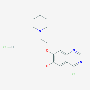 molecular formula C16H21Cl2N3O2 B8279146 4-Chloro-6-methoxy-7-(2-piperidinoethoxy)quinazoline hydrochloride 