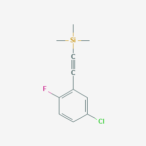 molecular formula C11H12ClFSi B8279147 (5-Chloro-2-fluoro-phenylethynyl)-trimethylsilane 