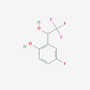 molecular formula C8H6F4O2 B8279164 4-Fluoro-2-(2,2,2-trifluoro-1-hydroxyethyl)phenol 