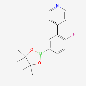 molecular formula C17H19BFNO2 B8279172 4-(2-Fluoro-5-(4,4,5,5-tetramethyl-1,3,2-dioxaborolan-2-yl)phenyl)pyridine CAS No. 425379-15-3