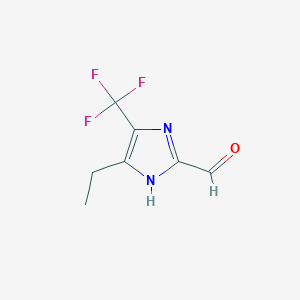molecular formula C7H7F3N2O B8279183 5-Ethyl-4-(trifluoromethyl)-1H-imidazole-2-carbaldehyde 