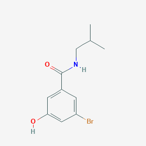 molecular formula C11H14BrNO2 B8279238 3-bromo-5-hydroxy-N-isobutylbenzamide 