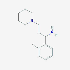 molecular formula C15H24N2 B8279239 1-[3-Amino-3-(2-methylphenyl)propyl]piperidine 
