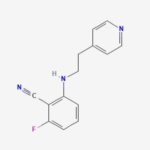 molecular formula C14H12FN3 B8279276 2-Fluoro-6-(2-(4-pyridinyl)ethylamino)benzonitrile 